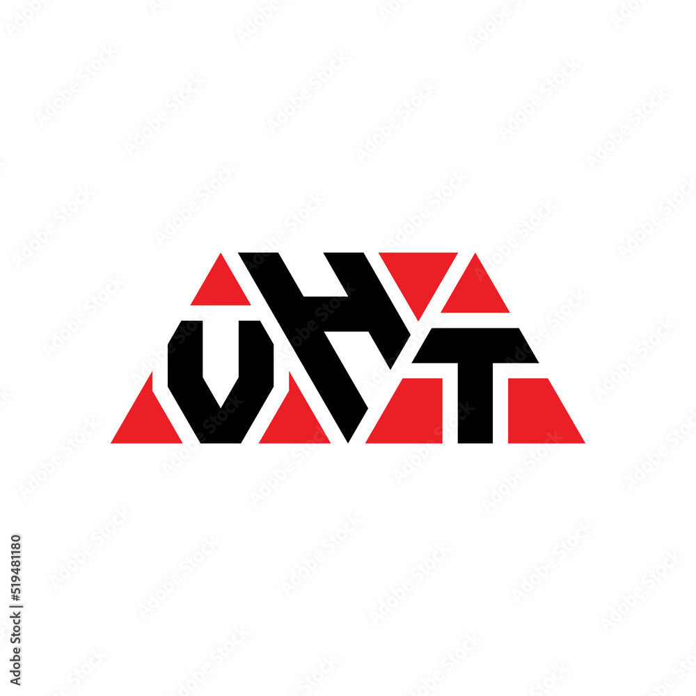 VHT triangle letter logo design with triangle shape. VHT triangle logo design monogram. VHT triangle vector logo template with red color. VHT triangular logo Simple, Elegant, and Luxurious Logo...