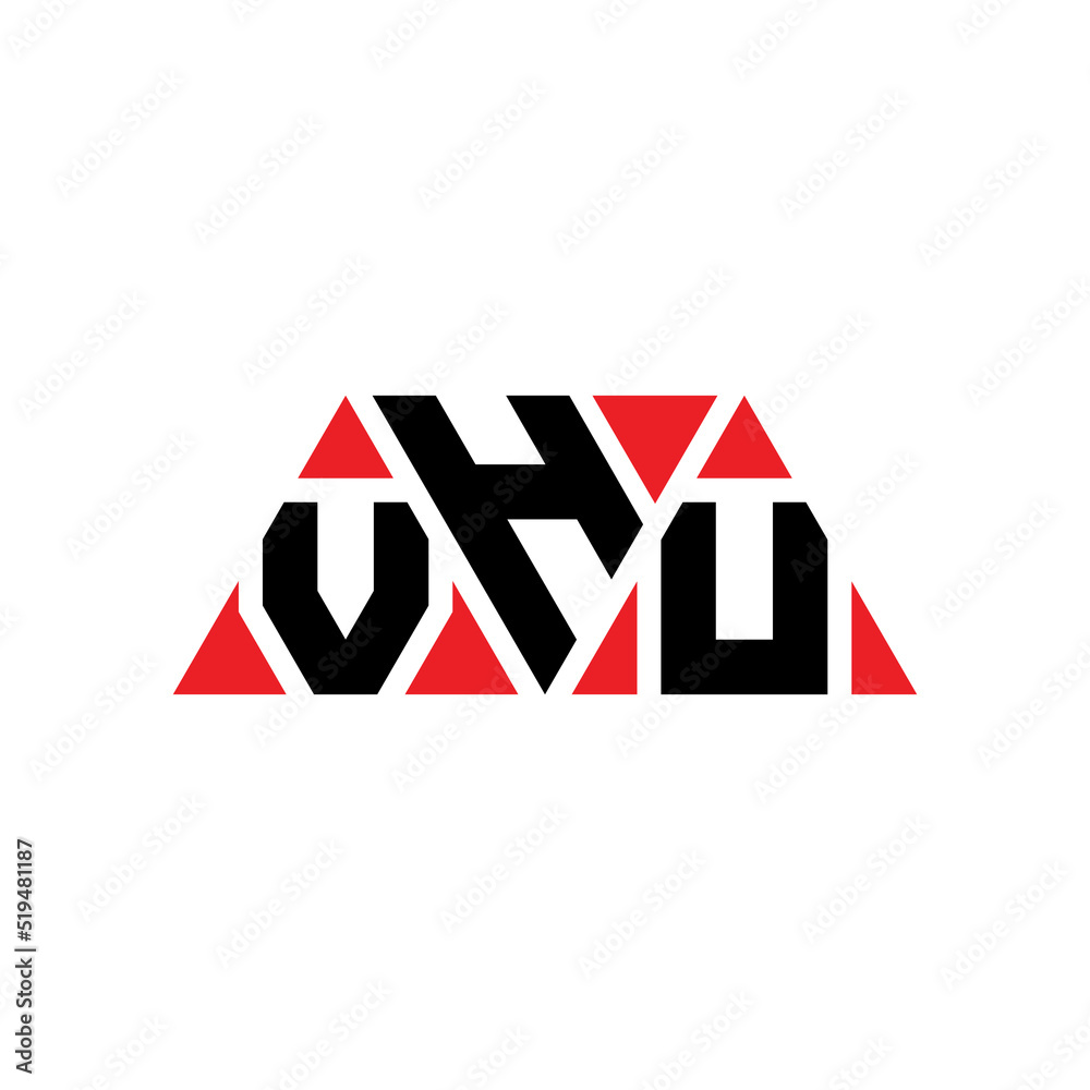 VHU triangle letter logo design with triangle shape. VHU triangle logo design monogram. VHU triangle vector logo template with red color. VHU triangular logo Simple, Elegant, and Luxurious Logo...