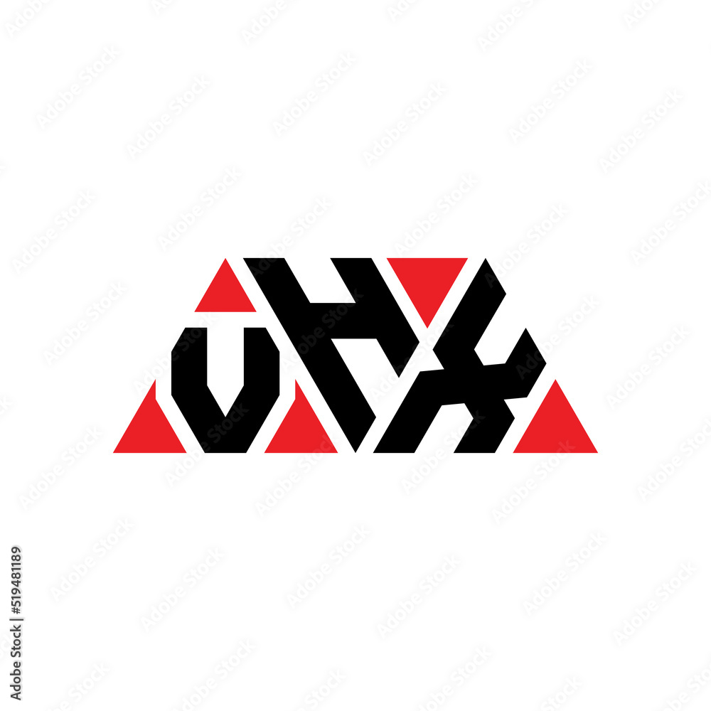 VHX triangle letter logo design with triangle shape. VHX triangle logo design monogram. VHX triangle vector logo template with red color. VHX triangular logo Simple, Elegant, and Luxurious Logo...