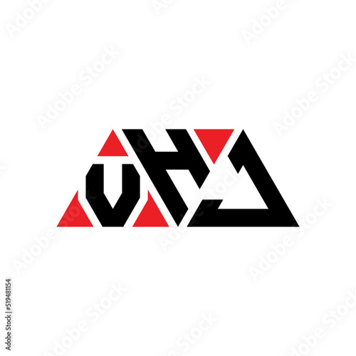 VHJ triangle letter logo design with triangle shape. VHJ triangle logo design monogram. VHJ triangle vector logo template with red color. VHJ triangular logo Simple, Elegant, and Luxurious Logo...