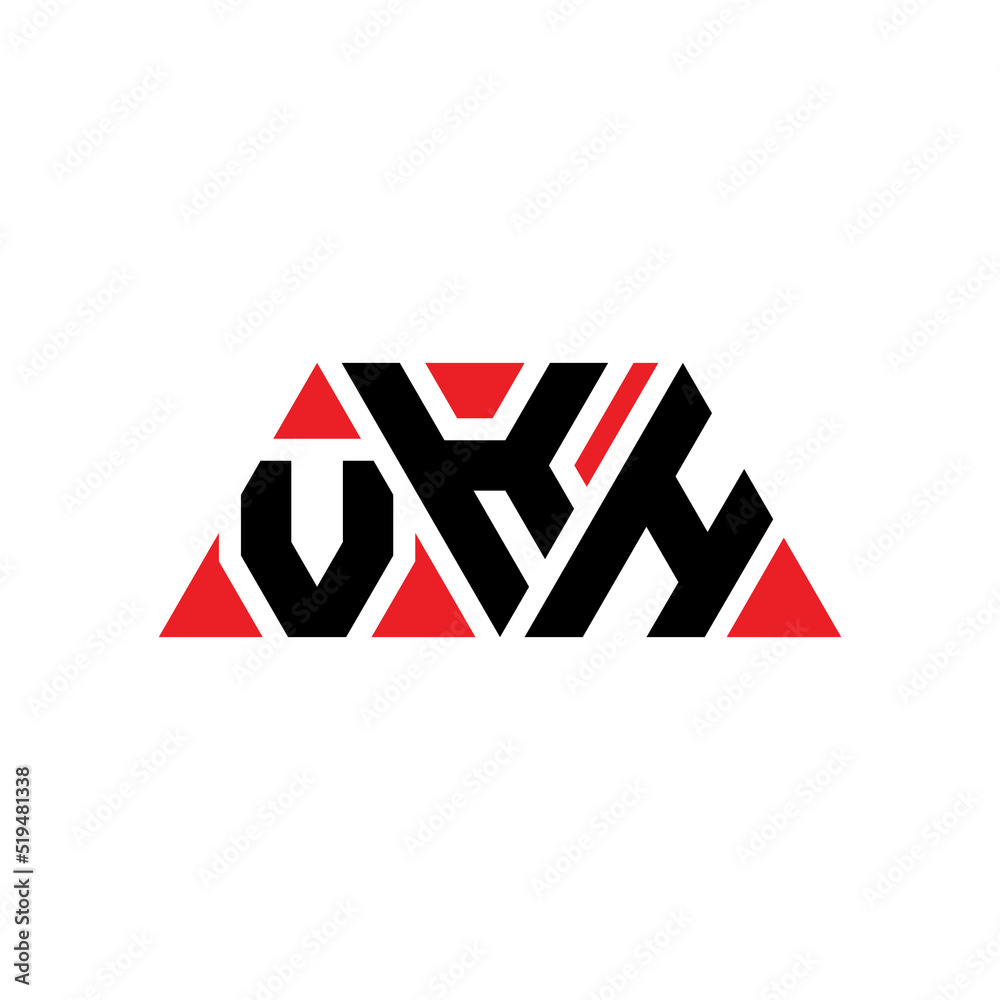 VKH triangle letter logo design with triangle shape. VKH triangle logo design monogram. VKH triangle vector logo template with red color. VKH triangular logo Simple, Elegant, and Luxurious Logo...