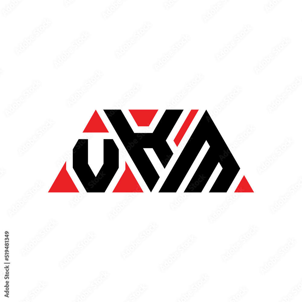 VKM triangle letter logo design with triangle shape. VKM triangle logo design monogram. VKM triangle vector logo template with red color. VKM triangular logo Simple, Elegant, and Luxurious Logo...