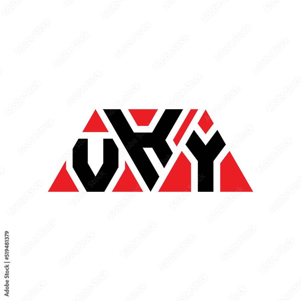 VKY triangle letter logo design with triangle shape. VKY triangle logo design monogram. VKY triangle vector logo template with red color. VKY triangular logo Simple, Elegant, and Luxurious Logo...