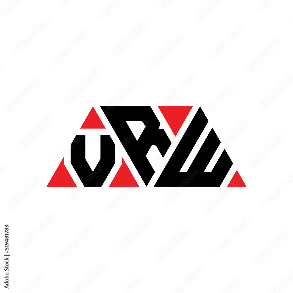 VRW triangle letter logo design with triangle shape. VRW triangle logo design monogram. VRW triangle vector logo template with red color. VRW triangular logo Simple, Elegant, and Luxurious Logo...