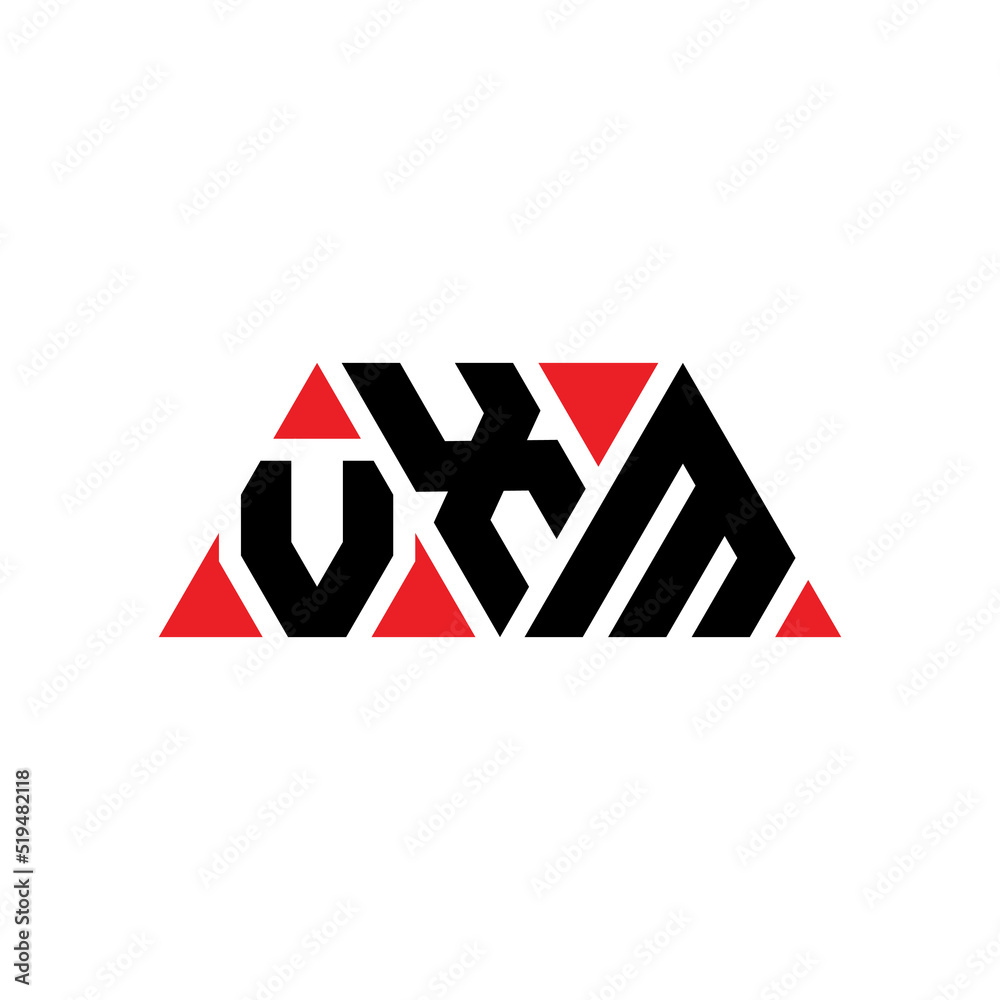 VXM triangle letter logo design with triangle shape. VXM triangle logo design monogram. VXM triangle vector logo template with red color. VXM triangular logo Simple, Elegant, and Luxurious Logo...