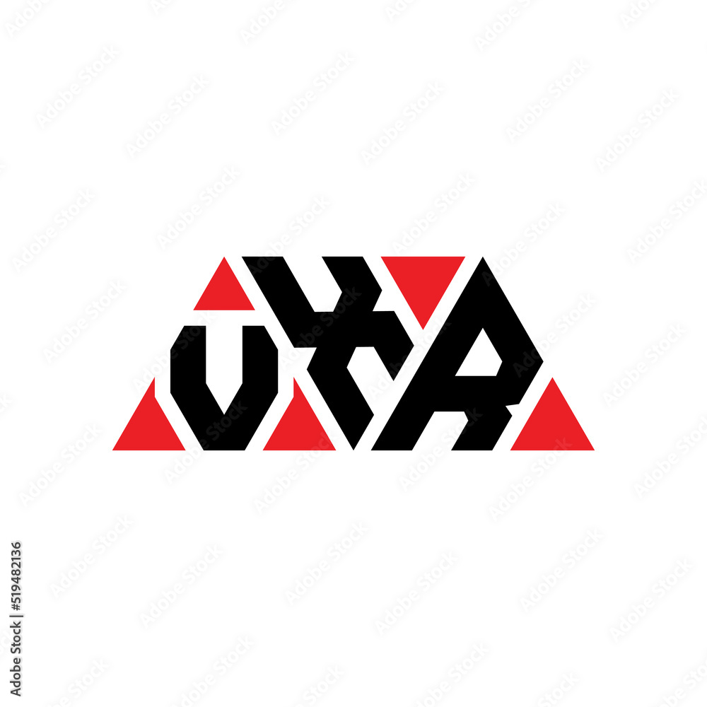 VXR triangle letter logo design with triangle shape. VXR triangle logo design monogram. VXR triangle vector logo template with red color. VXR triangular logo Simple, Elegant, and Luxurious Logo...