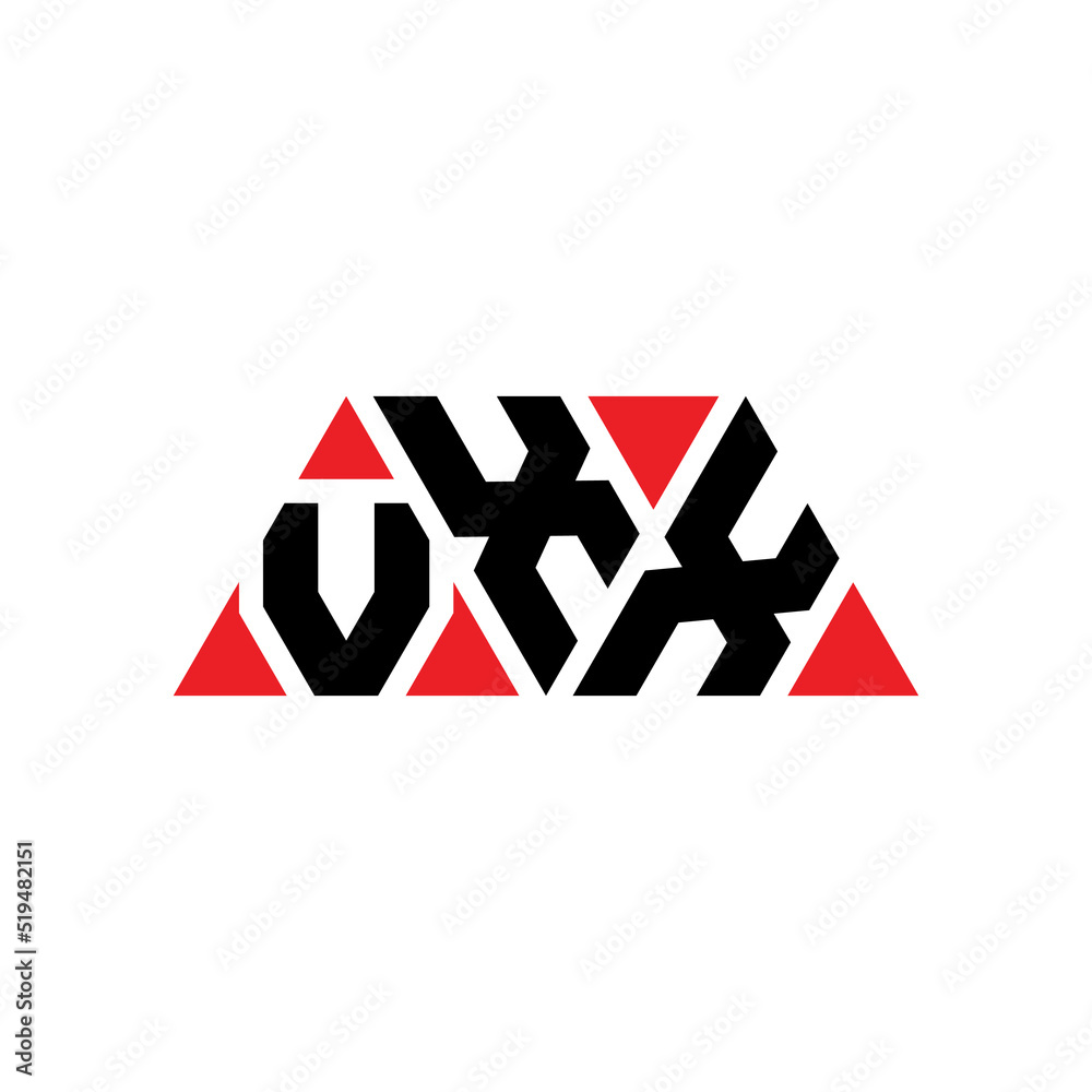VXX triangle letter logo design with triangle shape. VXX triangle logo design monogram. VXX triangle vector logo template with red color. VXX triangular logo Simple, Elegant, and Luxurious Logo...