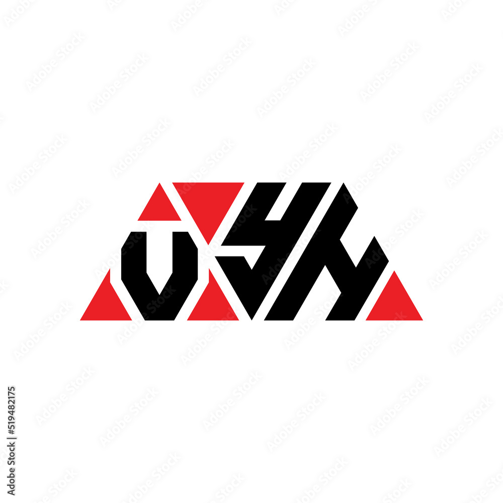 VYH triangle letter logo design with triangle shape. VYH triangle logo design monogram. VYH triangle vector logo template with red color. VYH triangular logo Simple, Elegant, and Luxurious Logo...