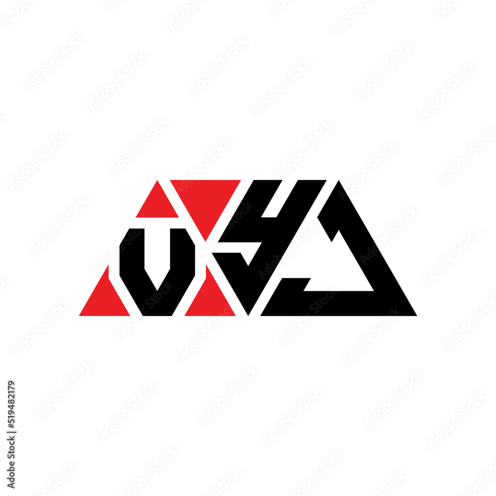 VYJ triangle letter logo design with triangle shape. VYJ triangle logo design monogram. VYJ triangle vector logo template with red color. VYJ triangular logo Simple, Elegant, and Luxurious Logo...