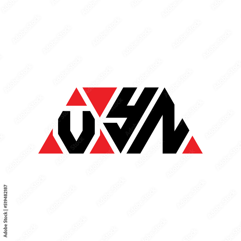 VYN triangle letter logo design with triangle shape. VYN triangle logo design monogram. VYN triangle vector logo template with red color. VYN triangular logo Simple, Elegant, and Luxurious Logo...