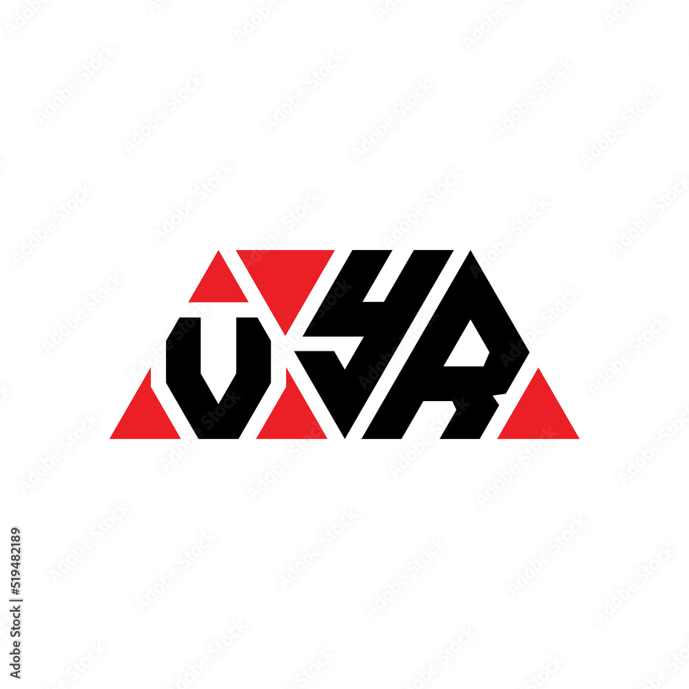 VYR triangle letter logo design with triangle shape. VYR triangle logo design monogram. VYR triangle vector logo template with red color. VYR triangular logo Simple, Elegant, and Luxurious Logo...