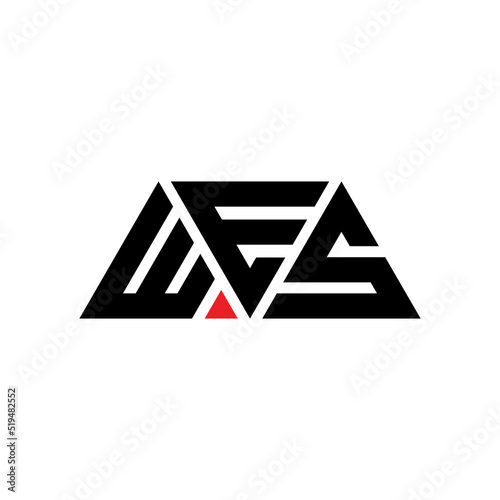 WES triangle letter logo design with triangle shape. WES triangle logo design monogram. WES triangle vector logo template with red color. WES triangular logo Simple, Elegant, and Luxurious Logo...