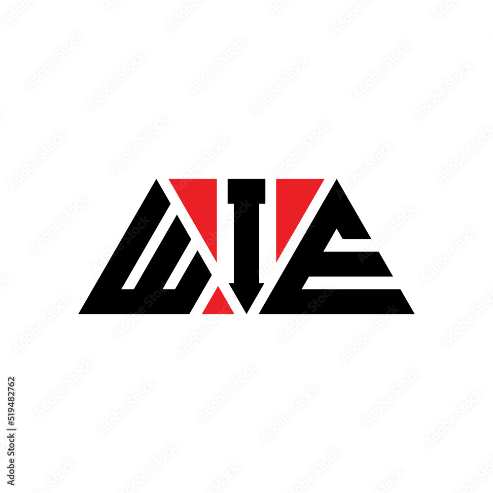 WIE triangle letter logo design with triangle shape. WIE triangle logo design monogram. WIE triangle vector logo template with red color. WIE triangular logo Simple, Elegant, and Luxurious Logo... - obrazy, fototapety, plakaty 