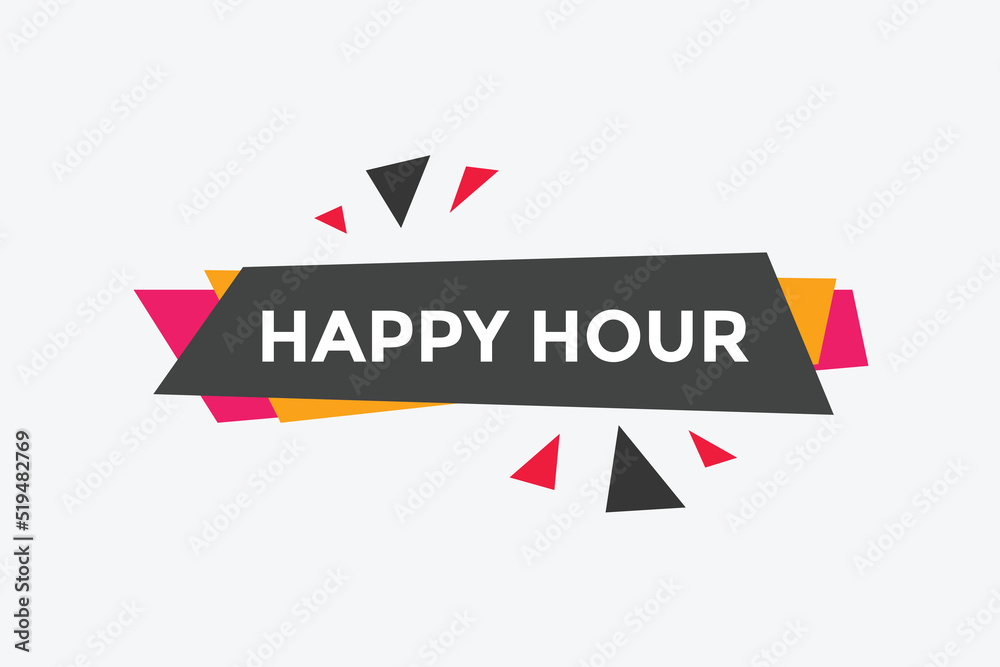 Happy hour text web template. Vector Illustration.
Happy hour text web template. Vector Illustration.