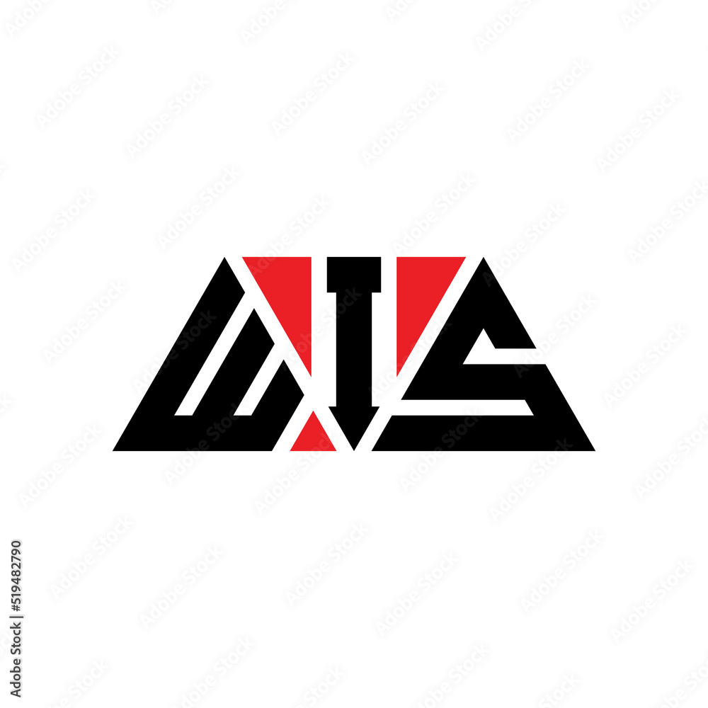 WIS triangle letter logo design with triangle shape. WIS triangle logo design monogram. WIS triangle vector logo template with red color. WIS triangular logo Simple, Elegant, and Luxurious Logo... - obrazy, fototapety, plakaty 