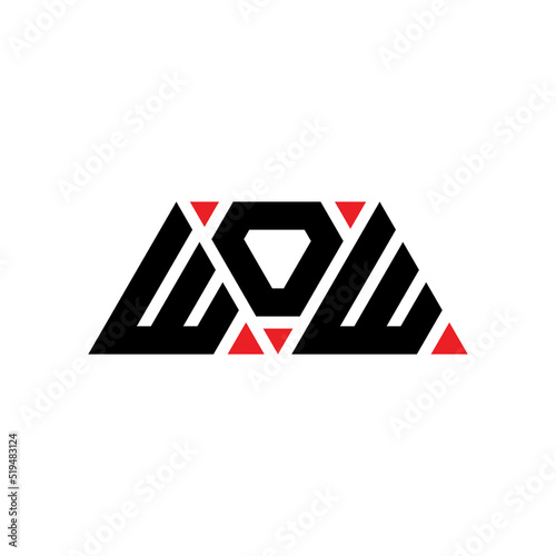 WOW triangle letter logo design with triangle shape. WOW triangle logo design monogram. WOW triangle vector logo template with red color. WOW triangular logo Simple, Elegant, and Luxurious Logo...