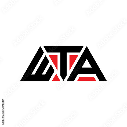 WTA triangle letter logo design with triangle shape. WTA triangle logo design monogram. WTA triangle vector logo template with red color. WTA triangular logo Simple, Elegant, and Luxurious Logo... photo