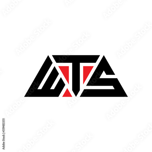 WTS triangle letter logo design with triangle shape. WTS triangle logo design monogram. WTS triangle vector logo template with red color. WTS triangular logo Simple, Elegant, and Luxurious Logo... photo