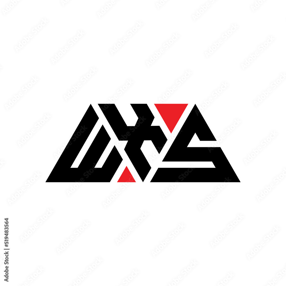 WXS triangle letter logo design with triangle shape. WXS triangle logo design monogram. WXS triangle vector logo template with red color. WXS triangular logo Simple, Elegant, and Luxurious Logo...