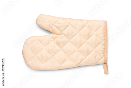 Kitchen protective glove isolated on white background.