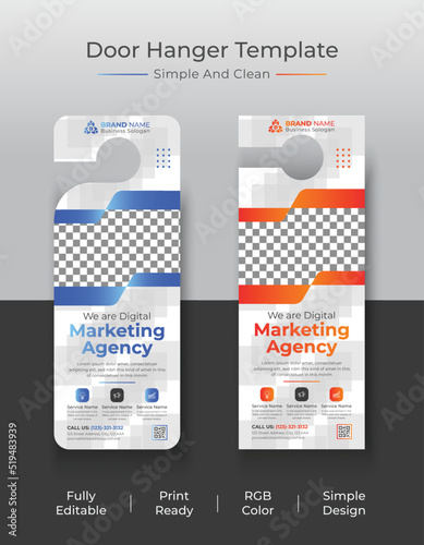 Corporate and Simple Door Hanger Template Layout