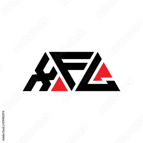 XFL triangle letter logo design with triangle shape. XFL triangle logo design monogram. XFL triangle vector logo template with red color. XFL triangular logo Simple, Elegant, and Luxurious Logo... photo