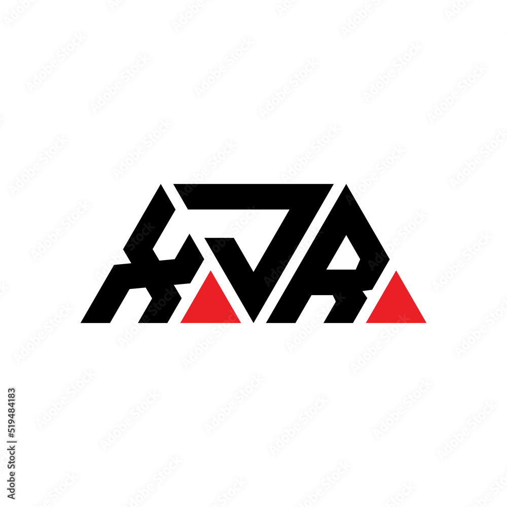 XJR triangle letter logo design with triangle shape. XJR triangle logo design monogram. XJR triangle vector logo template with red color. XJR triangular logo Simple, Elegant, and Luxurious Logo...