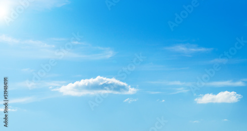 Blue sky and white clouds on a clear day