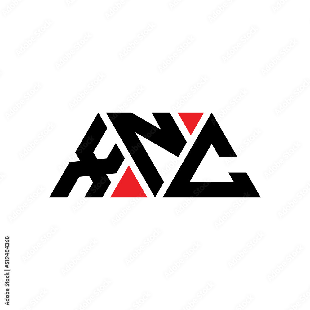 XNC triangle letter logo design with triangle shape. XNC triangle logo design monogram. XNC triangle vector logo template with red color. XNC triangular logo Simple, Elegant, and Luxurious Logo...