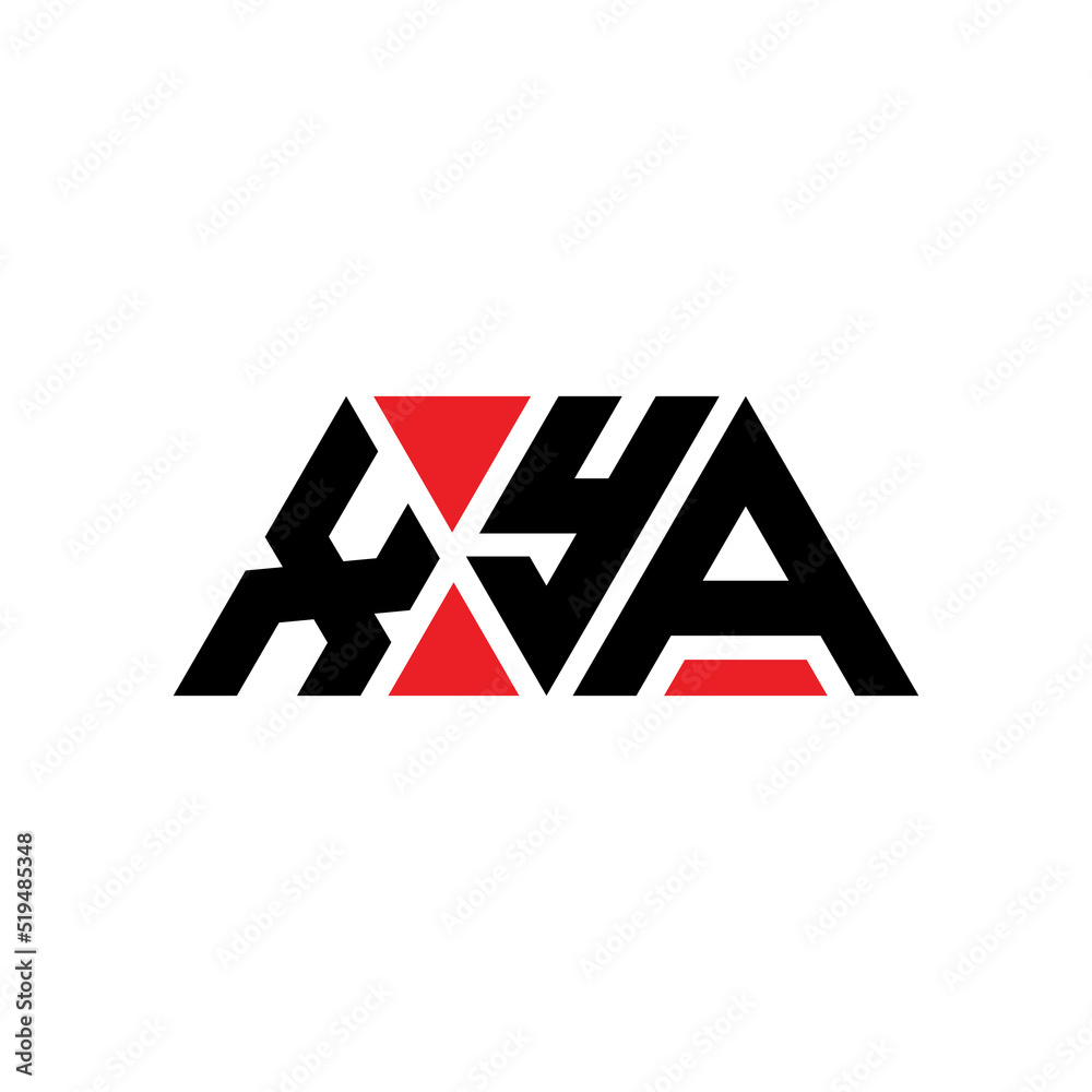 XYA triangle letter logo design with triangle shape. XYA triangle logo design monogram. XYA triangle vector logo template with red color. XYA triangular logo Simple, Elegant, and Luxurious Logo...