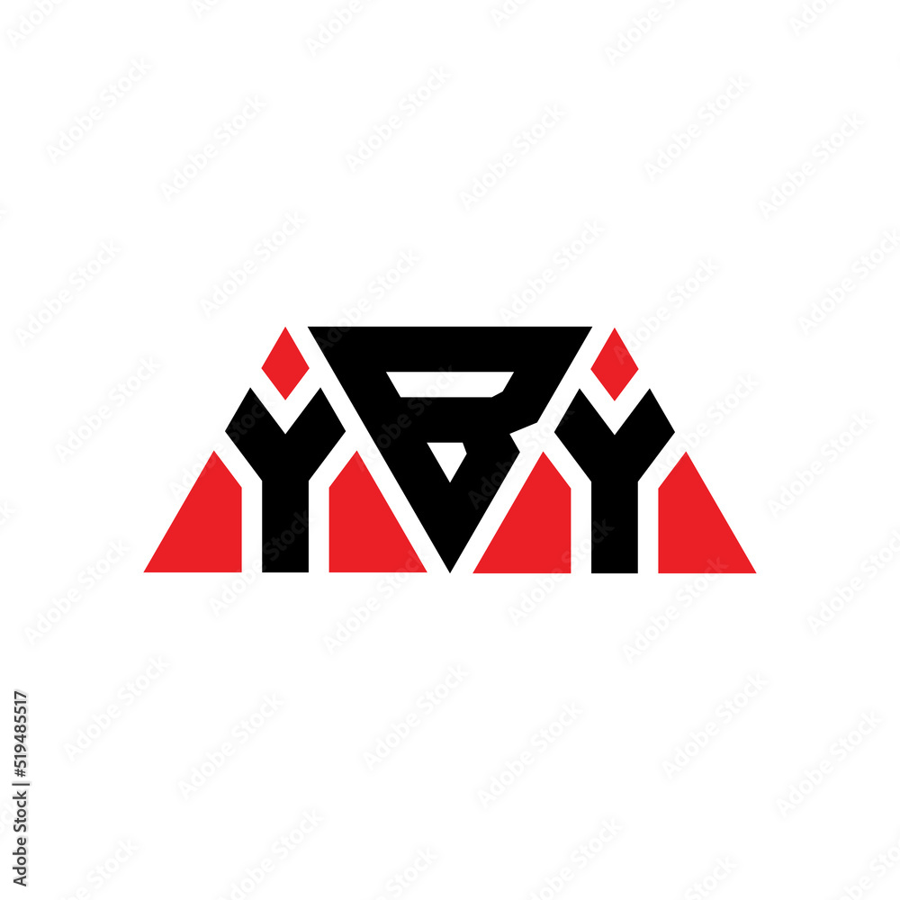 YBY triangle letter logo design with triangle shape. YBY triangle logo design monogram. YBY triangle vector logo template with red color. YBY triangular logo Simple, Elegant, and Luxurious Logo...