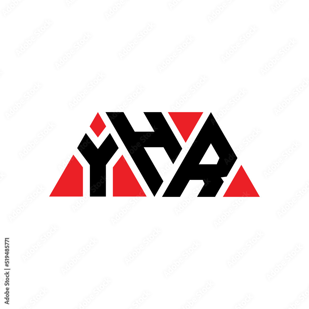 YHR triangle letter logo design with triangle shape. YHR triangle logo design monogram. YHR triangle vector logo template with red color. YHR triangular logo Simple, Elegant, and Luxurious Logo...
