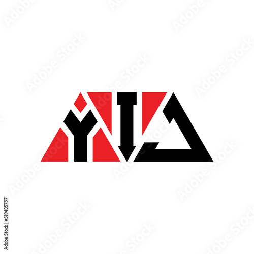 YIJ triangle letter logo design with triangle shape. YIJ triangle logo design monogram. YIJ triangle vector logo template with red color. YIJ triangular logo Simple, Elegant, and Luxurious Logo...