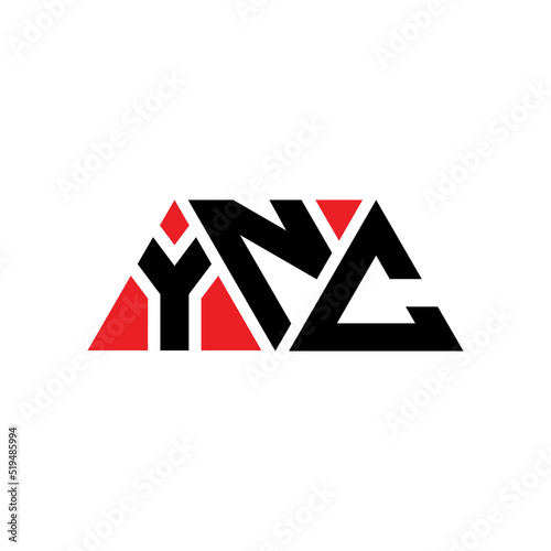 YNC triangle letter logo design with triangle shape. YNC triangle logo design monogram. YNC triangle vector logo template with red color. YNC triangular logo Simple  Elegant  and Luxurious Logo...