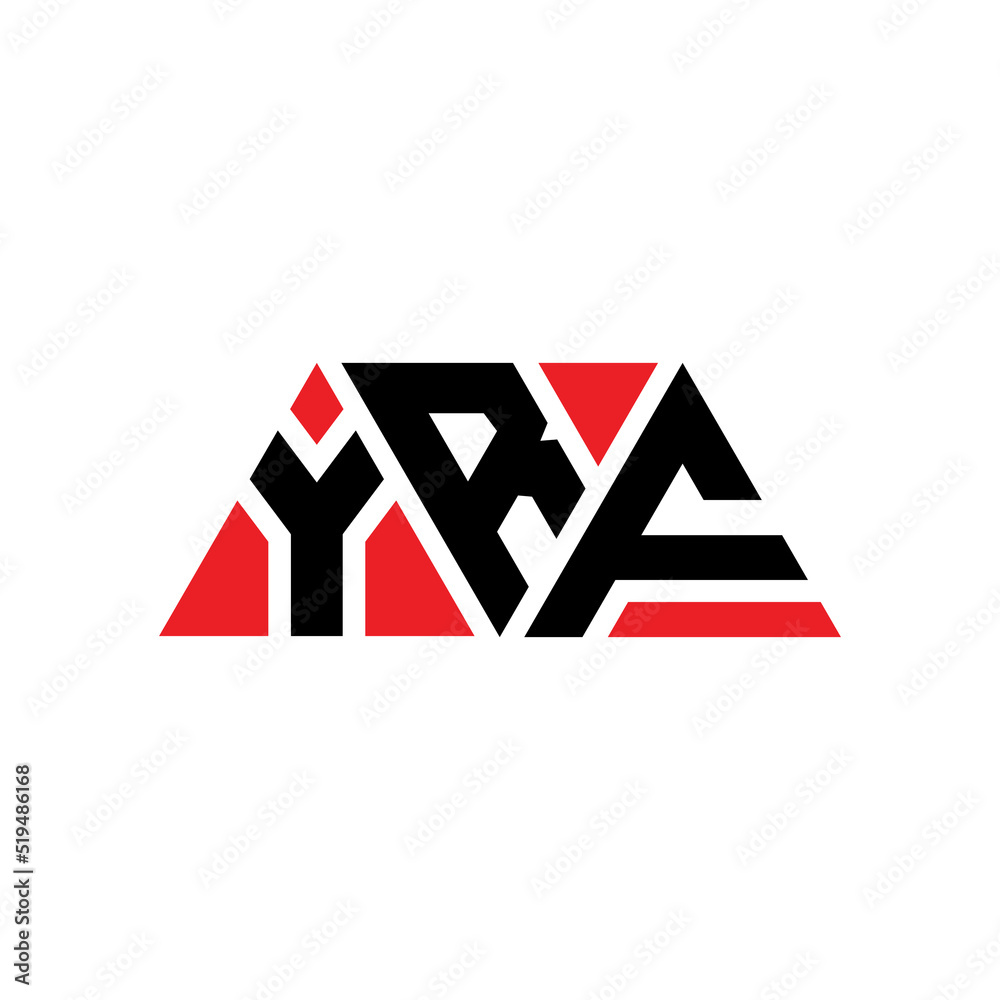 YRF triangle letter logo design with triangle shape. YRF triangle logo design monogram. YRF triangle vector logo template with red color. YRF triangular logo Simple, Elegant, and Luxurious Logo...