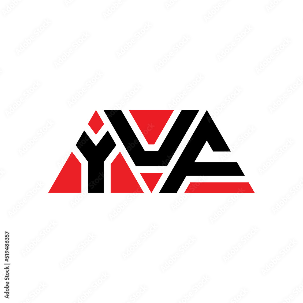 YUF triangle letter logo design with triangle shape. YUF triangle logo design monogram. YUF triangle vector logo template with red color. YUF triangular logo Simple, Elegant, and Luxurious Logo...