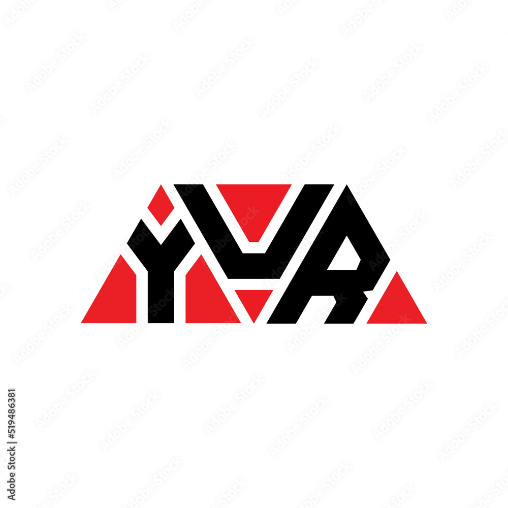 YUR triangle letter logo design with triangle shape. YUR triangle logo design monogram. YUR triangle vector logo template with red color. YUR triangular logo Simple, Elegant, and Luxurious Logo...