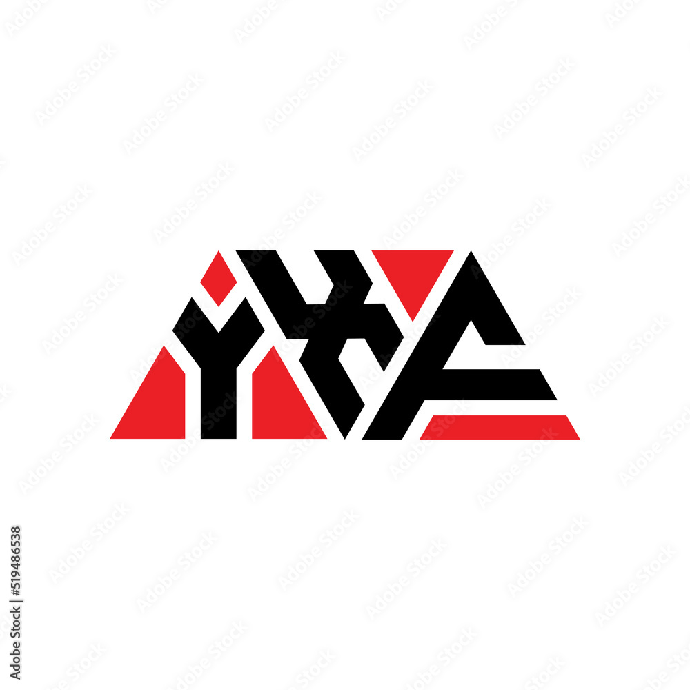 YXF triangle letter logo design with triangle shape. YXF triangle logo design monogram. YXF triangle vector logo template with red color. YXF triangular logo Simple, Elegant, and Luxurious Logo...