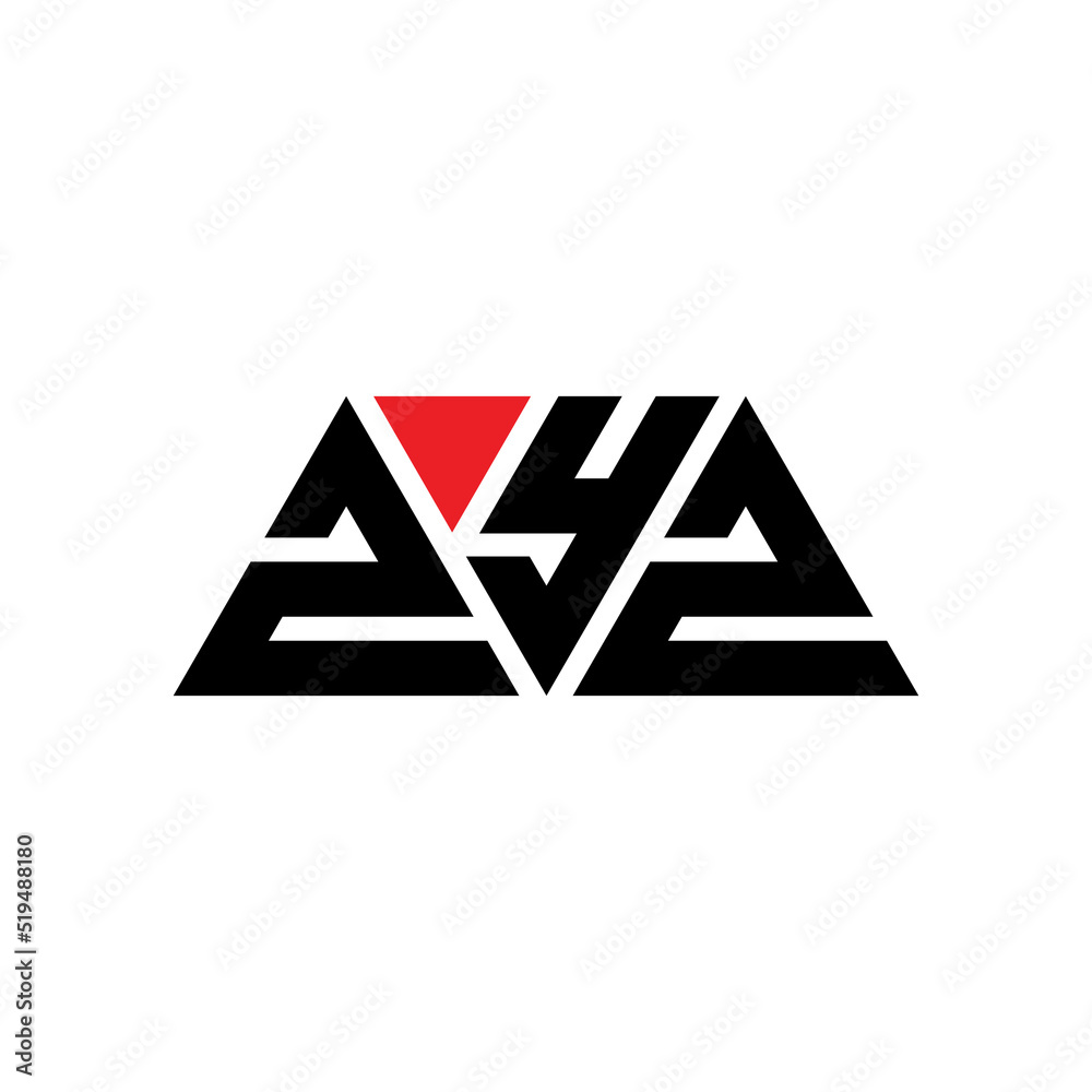 ZYZ triangle letter logo design with triangle shape. ZYZ triangle logo design monogram. ZYZ triangle vector logo template with red color. ZYZ triangular logo Simple, Elegant, and Luxurious Logo...