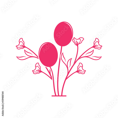 Balloon and flower logo design for company brand symbol