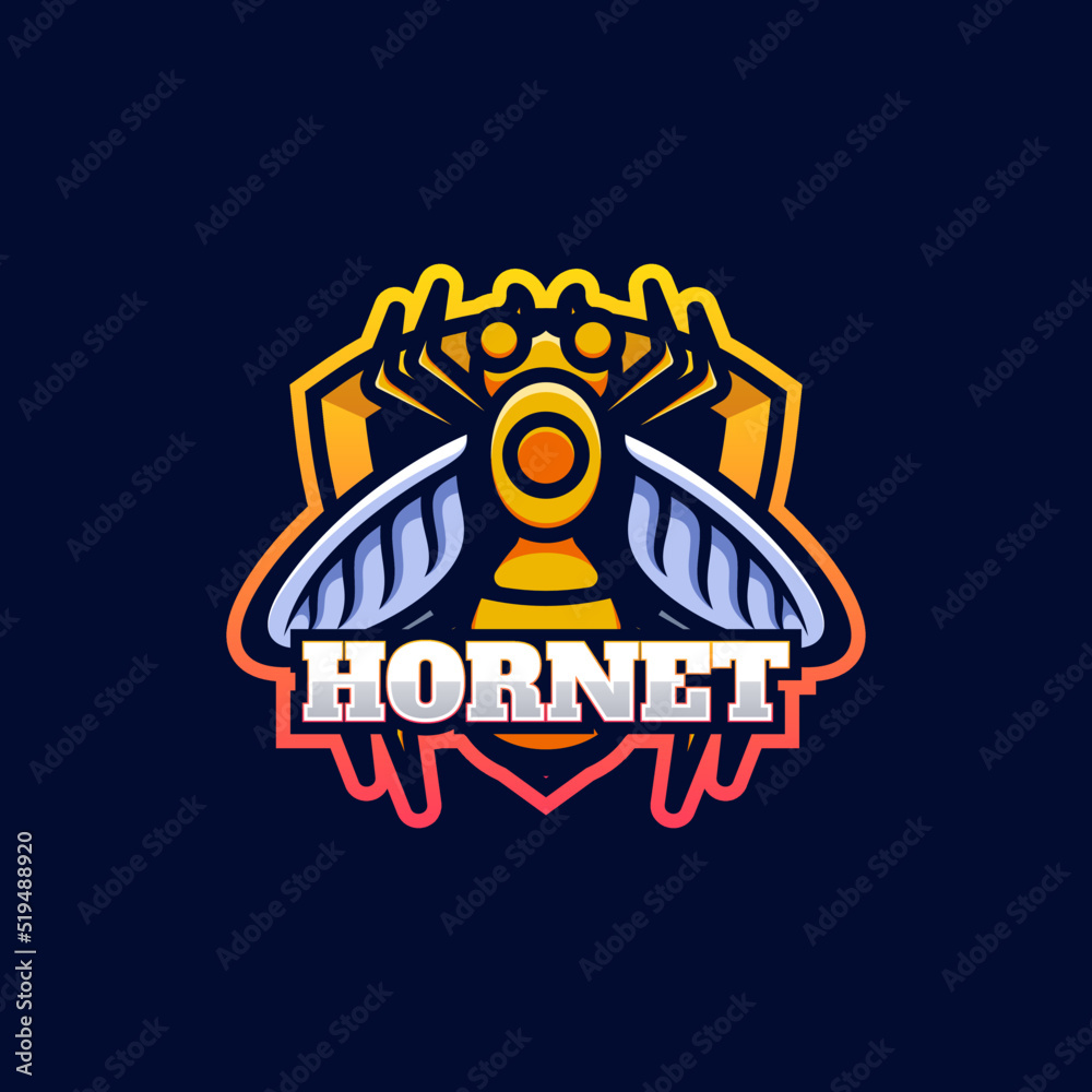 Vector Logo Illustration Hornet E Sport An Sport Style.