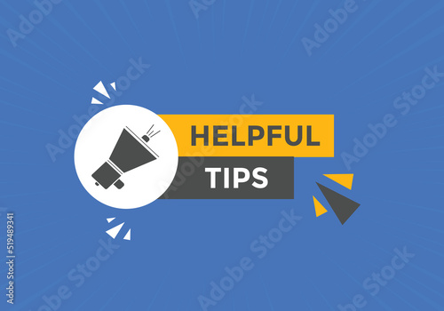 Helpful tips button. Helpful tips speech bubble
