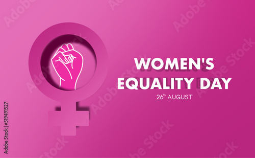 Women's Equality Day in United States. Female holiday, celebrated annually in August 26. Women right history month. Feminism concept. Poster, greeting card, banner and background. Vector illustration