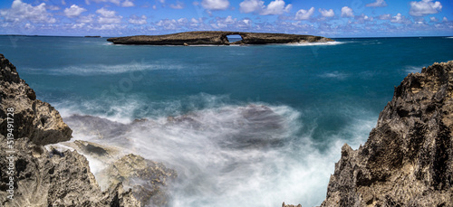 laie sea arch and rocky cliff beach in oahu hawaii © digidreamgrafix