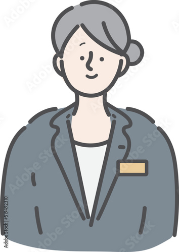 受付　案内係　女性　イラスト