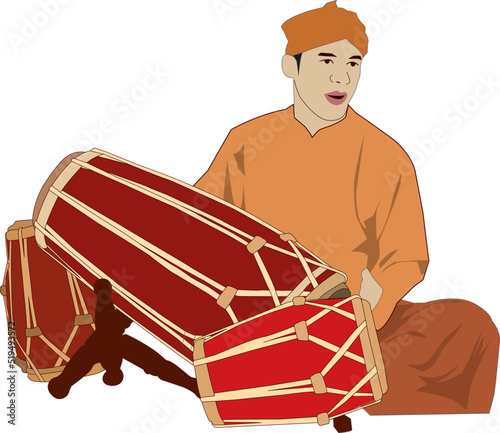 Illustration vector graphic of Sundanese music. Suitable for logos, graphic resources, templates, symbols. photo