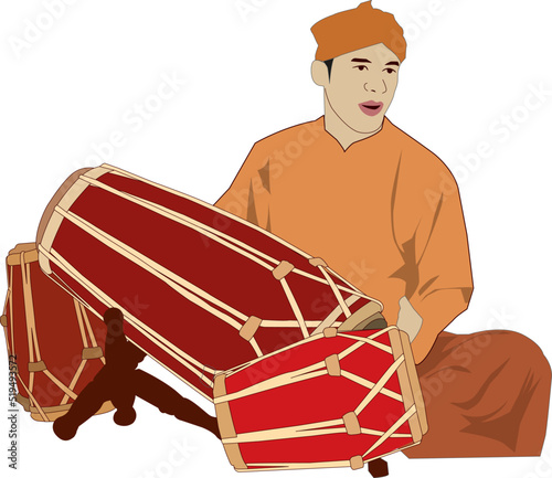 Illustration vector graphic of Sundanese music. Suitable for logos, graphic resources, templates, symbols.