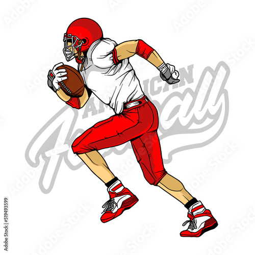 Colorful illustration vector for American football NFL in line art style isolated