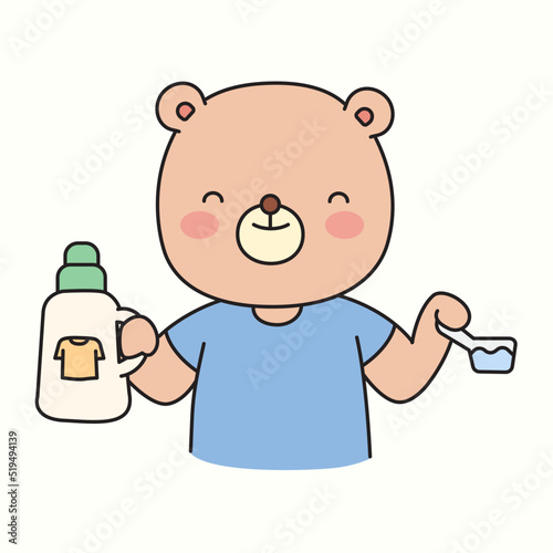 Little bear cleans cute colorful clothes_P2