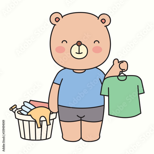 Little bear cleans cute colorful clothes_P6